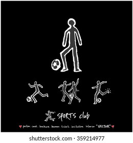 Sports illustration - vector / sport poster background - blackboard version
