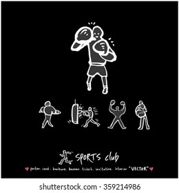 Sports illustration - vector / sport poster background - blackboard version