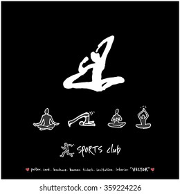 Sports illustration - vector / sport poster background - blackboard version