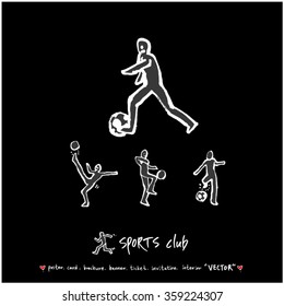 Sports illustration - vector / sport poster background - blackboard version