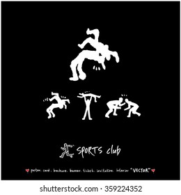 Sports illustration - vector / sport poster background - blackboard version