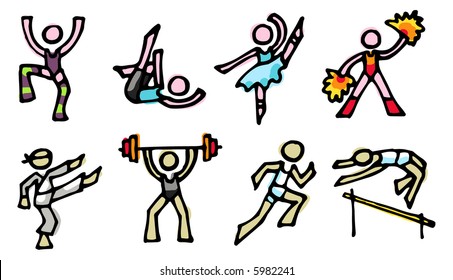 sports illustrations 1 - others of same series : http://www.shutterstock.com/lightboxes.mhtml?lightbox_id=499075