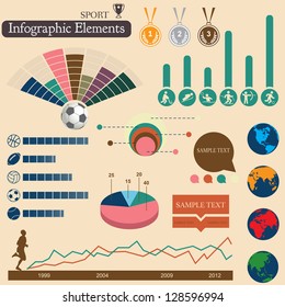 Sports infographics set. Vector elements for you design