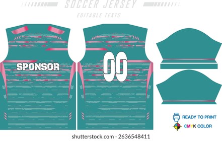 Sports jersey abstract texture design for sublimation, football, racing, gaming, motocross, cycling. Sport t-shir soccer jersey template sublimation front view, abstract texture design for racing