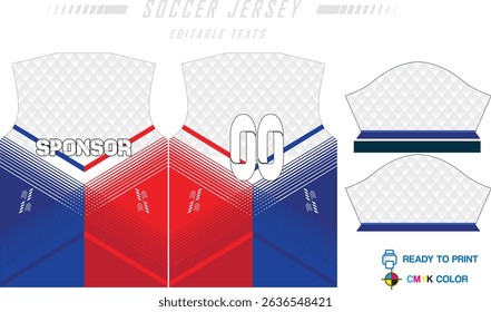 Sports jersey abstract texture design for sublimation, football, racing, gaming, motocross, cycling. Sport t-shir soccer jersey template sublimation front view, abstract texture design for racing