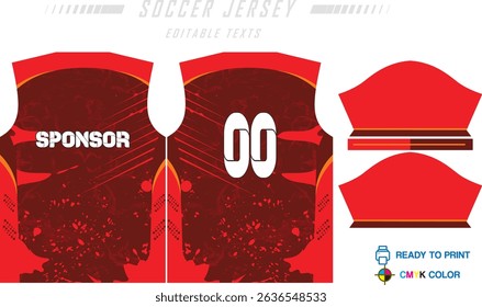 Sports jersey abstract texture design for sublimation, football, racing, gaming, motocross, cycling. Sport t-shir soccer jersey template sublimation front view, abstract texture design for racing