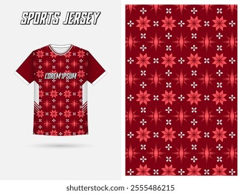 sports jersey design with christmas design element, ornament, and color. Easy to use, edit, and custom for your seasonal sports jersey team apparel