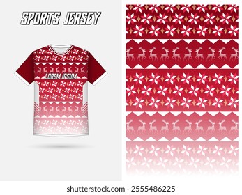 sports jersey design with christmas design element, ornament, and color. Easy to use, edit, and custom for your seasonal sports jersey team apparel