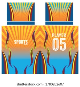 Sports Jersey Design Template. Full Sublimation Printed Sport Jersey Vector