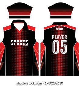 Sports Jersey Design Template. Full Sublimation Printed Sport Jersey Vector