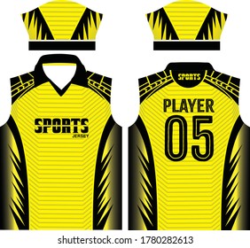 Sports Jersey Design Template. Full Sublimation Printed Sport Jersey Vector