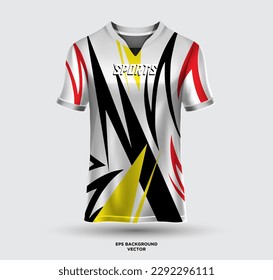Sports jersey design vector suitable for sports, racing, gaming jersey, football. Uniform front view