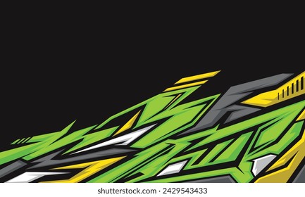 Sports jersey geometric abstract background. Racing car wrap design