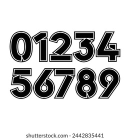 Sports Jersey Numbers Set vector.	