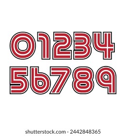 Sports Jersey Numbers Set vector.	
