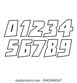 Sports Jersey Numbers Set vector.	