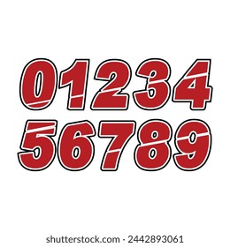 Sports Jersey Numbers Set vector.	