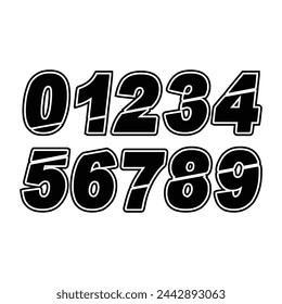 Sports Jersey Numbers Set vector.	