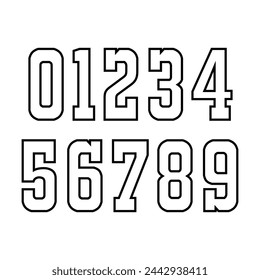 Sports Jersey Numbers Set vector.	