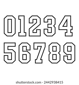 In: Sports Jersey Numbers Set Vector.	