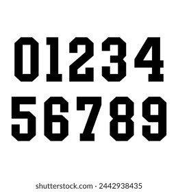 Sports Jersey Numbers Set vector.	