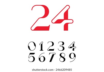 Sports Jersey Numbers Set vector.	