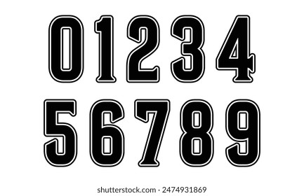 Sports Jersey Numbers Set vector.