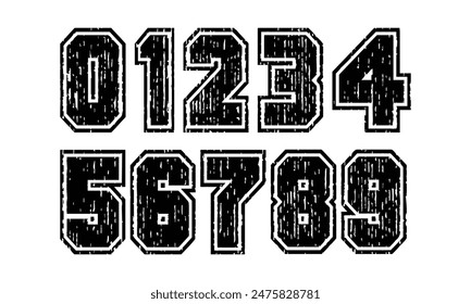 Sports Jersey Numbers Set vector.