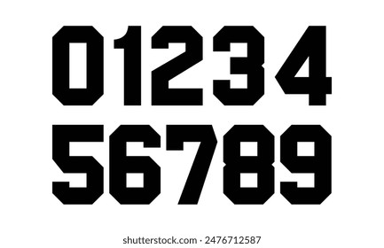 Sports Jersey Numbers Set vector.