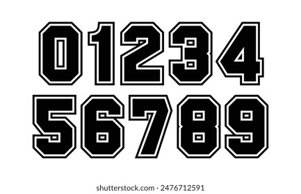 Sports Jersey Numbers Set vector.