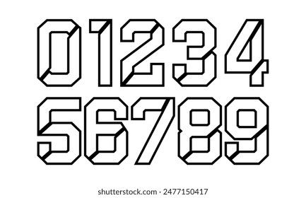 Sports Jersey Numbers Set vector.