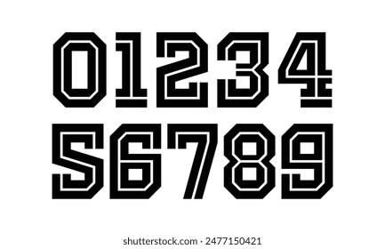 Sports Jersey Numbers Set vector.