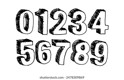 Sports Jersey Numbers Set vector.