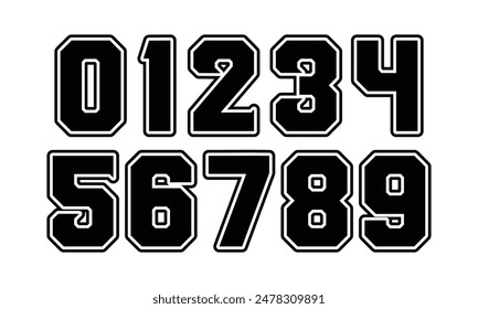 Sports Jersey Numbers Set vector.