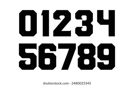 Sports Jersey Numbers Set vector.