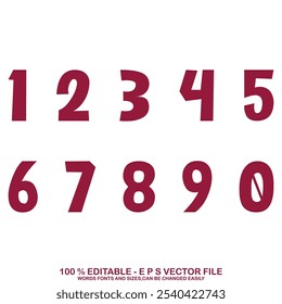 Sports Jersey Numbers Set vector.