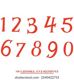 Sports Jersey Numbers Set vector.