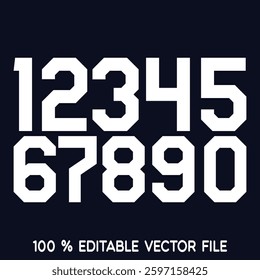 Sports Jersey Numbers Set vector.