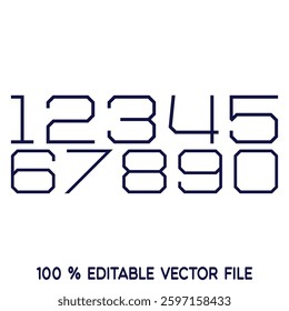 Sports Jersey Numbers Set vector.