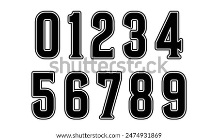 Sports Jersey Numbers Set vector.