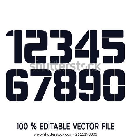 Sports Jersey Numbers Set vector.