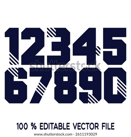 Sports Jersey Numbers Set vector.
