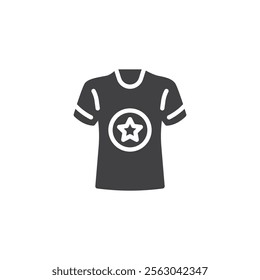 A sports jersey with a star vector icon. filled flat sign for mobile concept and web design. Prop Bet glyph icon. Symbol, logo illustration. Vector graphics