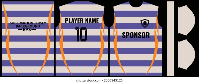 Sports Jersey Template for Football, soccer, racing, gaming, and Esports – Sleek Sublimation Design with Colorful
