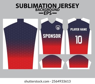 Sports Jersey Template for Football, Soccer, and Sports and Esports, Modern 
 jersey Design with sublimation pattern for jersey