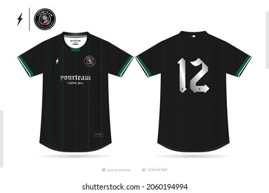 Sports Jersey template for team uniforms, t-shirt sport design template, Soccer jersey mockup for football club. uniform front and back view.