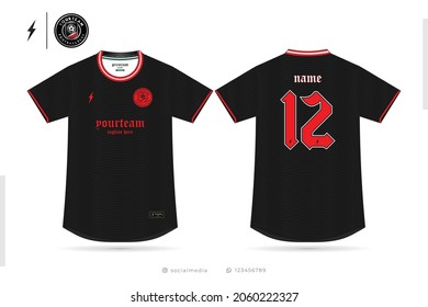 Sports Jersey template for team uniforms,  Soccer jersey mockup for football club. uniform front and back view