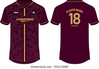 Sports jersey t-shirt design  concept vector template, Football jersey concept with front and back view for Cricket, soccer, Volleyball, Rugby, tennis and badminton uniform