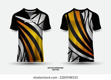 Sports jersey and t-shirt design vector. Soccer jersey mockup for racing, gaming jersey, football. Uniform front view