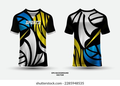 Sports jersey and t-shirt design vector. Soccer jersey mockup for racing, gaming jersey, football. Uniform front view